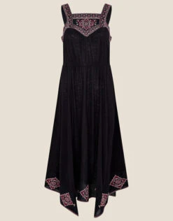 MONSOON Embroidered Jersey Hanky Hem Dress Black -Amour Fashion 01 14562901 4