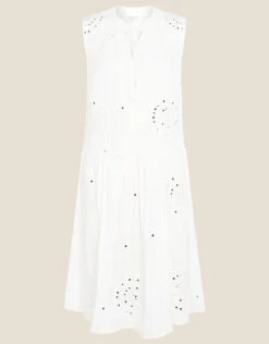 MONSOON Mirrorwork Dress In LENZING™ ECOVERO™ White -Amour Fashion 01 24004713 4