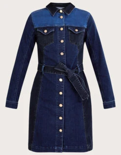 MONSOON Patched Denim Dress Blue -Amour Fashion 01 24068339 4