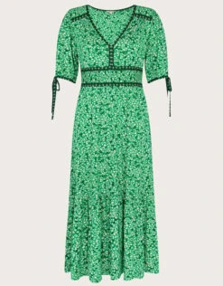 MONSOON Ditsy Print Midi Dress With LENZING™ ECOVERO™ Green -Amour Fashion 01 24220907 4