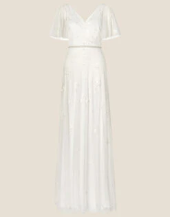 MONSOON Gillian Spot Mesh Embellished Bridal Dress Ivory -Amour Fashion 01 24284646 4