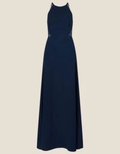 MONSOON Kiki Lace Back Crepe Maxi Dress Blue -Amour Fashion 01 24287761 4
