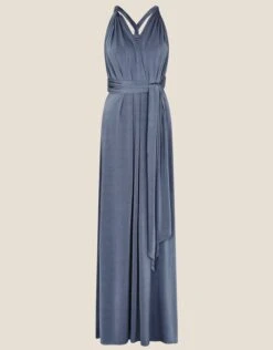 MONSOON Tracy Twist Me Tie Me Maxi Dress Blue -Amour Fashion 01 24288102 4