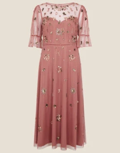 MONSOON Roxanne Embellished Midi Dress Pink -Amour Fashion 01 24288273 4