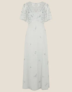 MONSOON Elena Embellished Shorter Length Dress Silver -Amour Fashion 01 24289811 4