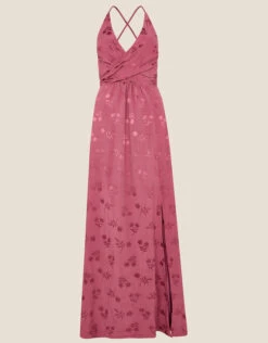 MONSOON Annie Satin Jacquard Maxi Dress Pink 9 MONSOON Annie Satin Jacquard Maxi Dress Pink -Amour Fashion 01 24300673 4