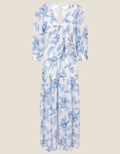 MONSOON Roxanna Floral Tiered Maxi Dress Blue -Amour Fashion 01 24464002 4