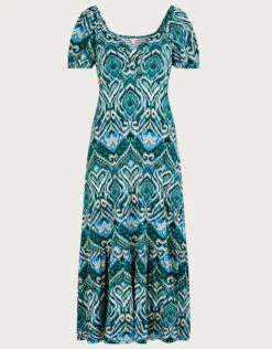 MONSOON Tie Front Maxi Jersey Dress With LENZING™ ECOVERO™ Teal -Amour Fashion 01 34154579 4