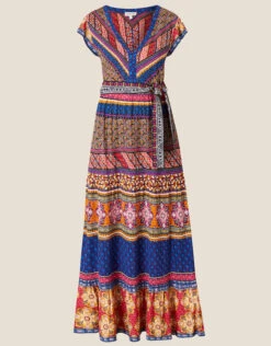MONSOON Colourful Multi Print Belted Dress In LENZING™ ECOVERO™ Multi -Amour Fashion 01 34157908 4