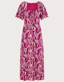 MONSOON Strappy Feather Jersey Maxi Dress Pink -Amour Fashion 01 34165010 4