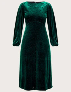 MONSOON Lizzy Star Devore Midi Dress Teal -Amour Fashion 01 34170679 4