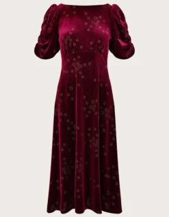 MONSOON Kaitlin Star Nailhead Midi Dress Red -Amour Fashion 01 34171809 4