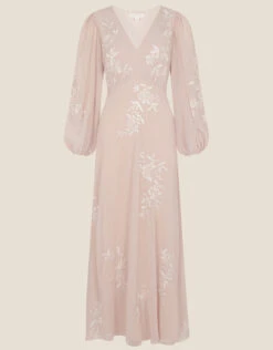 MONSOON Sammie Embroidered Maxi Dress In Recycled Polyester Nude -Amour Fashion 01 34313063 4