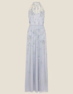 MONSOON Sasha Embellished Maxi Dress In Recycled Polyester Blue -Amour Fashion 01 34313302 4