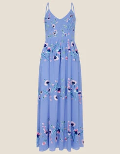 MONSOON Maeve Midi Dress In Recycled Polyester Blue -Amour Fashion 01 34319002 4