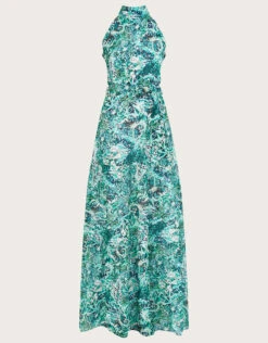 MONSOON Arlo Halter Print Maxi Dress Green -Amour Fashion 01 34340407 4