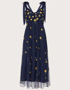 MONSOON Marisa Embroidered Midi Dress Blue -Amour Fashion 01 34340661 4