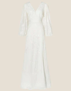 MONSOON Jennifer Long Sleeve Bridal Maxi Dress Ivory -Amour Fashion 01 34410646 4