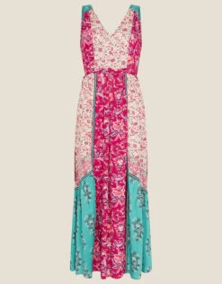 MONSOON Tile Print V-Neck Maxi Dress Pink -Amour Fashion 01 34728110 4