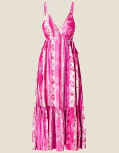 MONSOON Multi Stripe Tiered Cami Dress In LENZING™ ECOVERO™ Pink -Amour Fashion 01 34734610 4