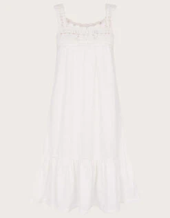 MONSOON Crochet Trim Dress In Sustainable Cotton Ivory 9 MONSOON Crochet Trim Dress In Sustainable Cotton Ivory -Amour Fashion 01 34736946 4