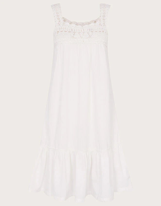 MONSOON Crochet Trim Dress In Sustainable Cotton Ivory 6 MONSOON Crochet Trim Dress In Sustainable Cotton Ivory - Image 4