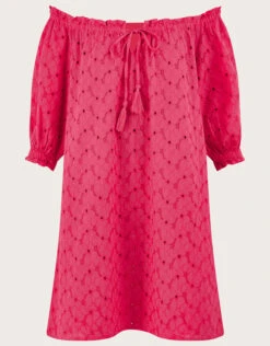 MONSOON Schiffli Off-Shoulder Dress Pink -Amour Fashion 01 34739310 4