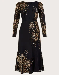 MONSOON Wendy Embroidered Midi Dress In Recycled Polyester Black -Amour Fashion 01 44123201 4