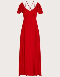 MONSOON Gracie Maxi Dress In Sustainable Viscose Red -Amour Fashion 01 44123309 4