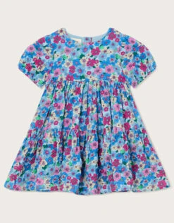 MONSOON Baby Floral Puff Sleeve Dress Blue -Amour Fashion 01 51213402 3