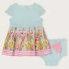 MONSOON Newborn Tulip Print Dress And Briefs Set Blue -Amour Fashion 01 51216302 2