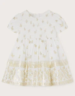MONSOON Baby Butterfly Foil Border Dress Ivory -Amour Fashion 01 51217026 2