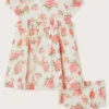 MONSOON Newborn Rose Floral Broderie Dress And Briefs Set Orange -Amour Fashion 01 51218510 2