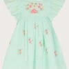 MONSOON Baby Dobby Embroidered Floral Dress Blue -Amour Fashion 01 51219003 2