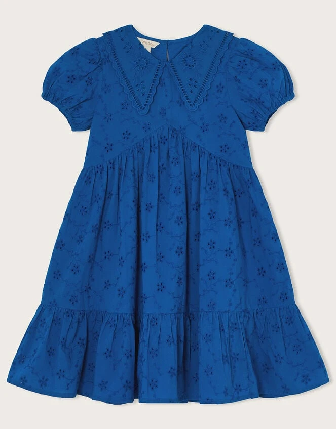 MONSOON Broderie Point Collar Dress Blue 3 MONSOON Broderie Point Collar Dress Blue
