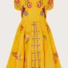 MONSOON MINI ME Boutique Carrie Embroidered Dress Yellow -Amour Fashion 01 51326058 2