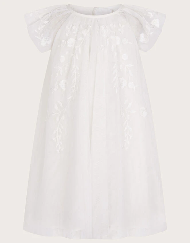 MONSOON Baby Amelia Net Embroidered Dress Ivory 3 MONSOON Baby Amelia Net Embroidered Dress Ivory