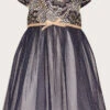 MONSOON Baby Jasmine Jacquard Tulle Dress Blue -Amour Fashion 01 51506606 2