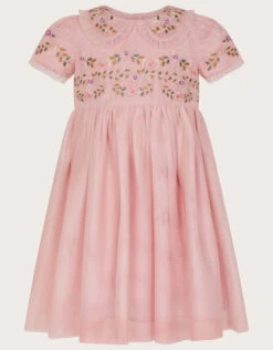 MONSOON Baby Embroidered Collar Tulle Dress Pink -Amour Fashion 01 51508712 2
