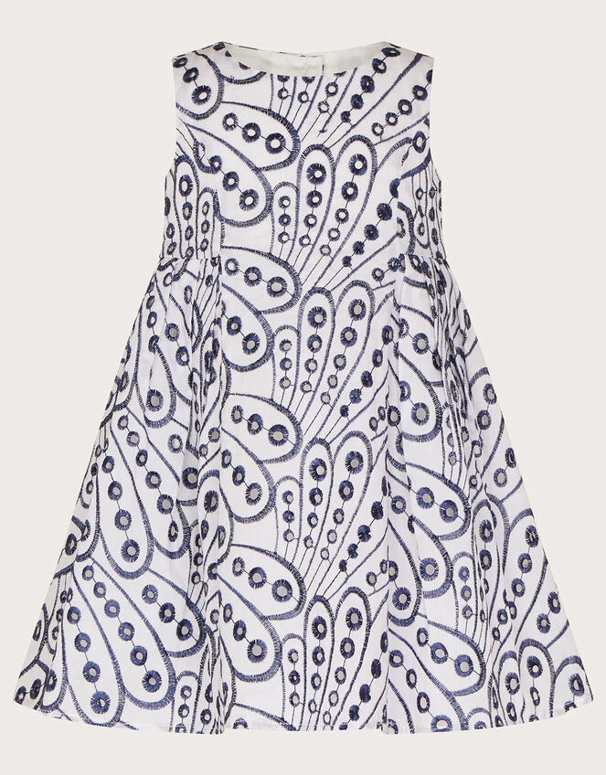 MONSOON Baby Butterfly Wing Embroidered Dress Blue 3 MONSOON Baby Butterfly Wing Embroidered Dress Blue