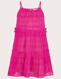 MONSOON Beach Crochet Trim Dress Pink