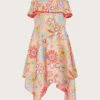 MONSOON Floral Print Hanky Hem Dress Orange -Amour Fashion 01 51630010 2