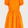MONSOON Broderie Puff Sleeve Dress Orange -Amour Fashion 01 51630530 2