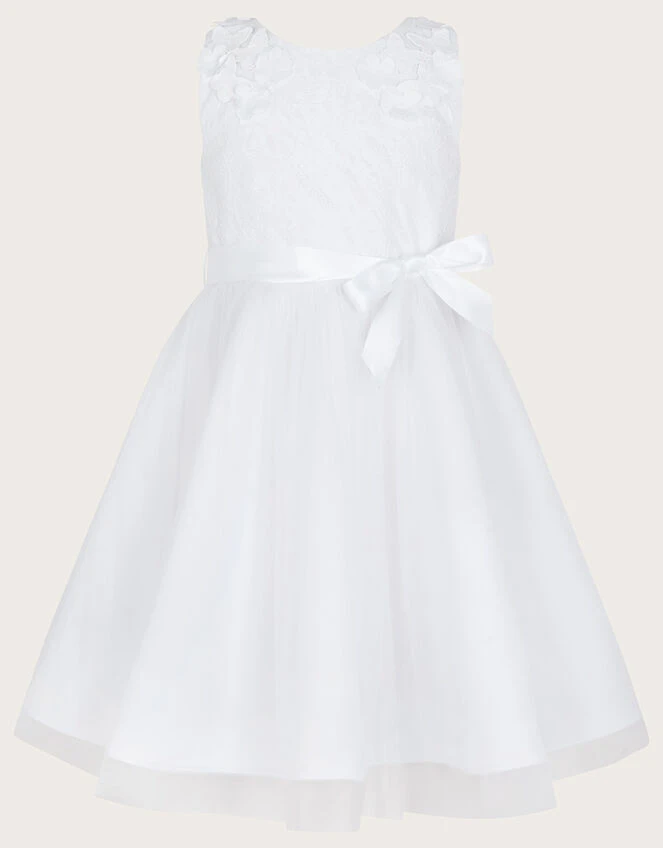 MONSOON Freya Scuba Lace Communion Dress White 3 MONSOON Freya Scuba Lace Communion Dress White