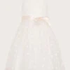 MONSOON Heart Print Puff Organza Dress Ivory -Amour Fashion 01 51803926 2