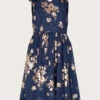 MONSOON Loralie Foil Print Dress Blue -Amour Fashion 01 51812606 2