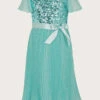 MONSOON Angel Pleat Sequin Dress Teal -Amour Fashion 01 51815240 2