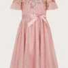 MONSOON Embellished Sequin Flutter Sleeve Dress Pink -Amour Fashion 01 51820239 2