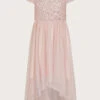 MONSOON Abigail Sequin Bardot Prom Dress Pink -Amour Fashion 01 51822012 2