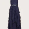 MONSOON Zenaya Ruffle Prom Dress Blue -Amour Fashion 01 51824106 2